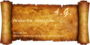 Andorka Gusztáv névjegykártya